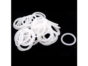 48 Pcs 30mm x 3mm Rubber O Type Sealing Ring Gasket Clear White