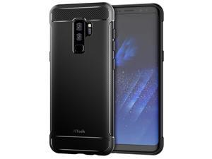 JETech Case for Samsung Galaxy S9 Plus, Protective Cover with Shock-Absorption and Carbon Fiber Design, Black