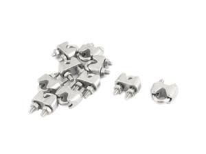 Silver Tone 4mm Stainless Steel Wire Rope Clip Cable Clamp 10 Pcs Silver Tone 4mm Stainless Steel Wire Rope Clip Cable Clamp 10 Pcs