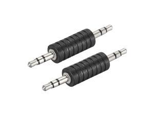 3.5mm 3 Pole Male to Male Connector Stereo Audio Video Power Adapter Zinc alloy  2pcs