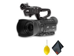 jvc gy-hm250 uhd 4k streaming camcorder with built-in lower-thirds graphics basic accessory bundle