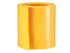 PVC Heat Shrink Tubing 56mm Flat Width Heat Shrink Wrap for AAA Power Supplies 2 Meters Length, Yellow
