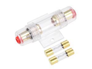 AGU Fuse Holder Inline Block with 50A 32V Fast Blow 10x38mm Fuses Replacement for Automotive Car Vehicle Audio Amplifier Inverter 1 Set