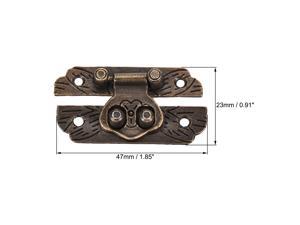 sourcing map Wood Case Box Round Hasp 58x10.5mm Zinc Alloy Antique Latches Golden with Screws