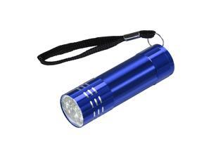 UV Mini 9 LED Aluminum Flashlight Ultraviolet Blacklight Torch with Lanyard AAA Battery Not Included Blue