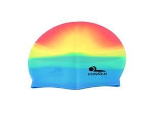 Durable Adult Soft Silicone Swim Cap Anti-slip Elastic Multi Color Swimming Hat 