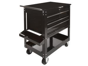 STEELMAN 99323 Black 4-Drawer, 2-Shelf Rolling Tool and Utility Cart STEELMAN 99323 Black 4-Drawer, 2-Shelf Rolling Tool and Utility Cart