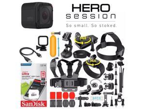 Refurbished: GoPro HERO Session + Complete Accessory Kit Bundle w/ 16GB SD Card