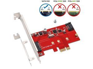 WERLEO PCIe to SATA 3.0 and M.2 Adapter Simultaneously Connect NGFF SATA Based B Key SSD and SATA HDD or CD Drive SATA III to PCIe 6G Expansion Card with Low Profile Bracket WERLEO PCIe to SATA 3.0 and M.2 Adapter Simultaneously Connect NGFF SATA Based B Key SSD and SATA HDD or CD Drive SATA III to PCIe 6G Expansion Card with Low Profile Bracket