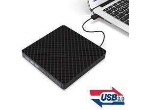 External CD DVD Drive WERLEO CD DVD + / - RW Drive with USB 3.0, Portable Silm CD DVD ROM Recorder Writer Burner Support for Mac Linux Win OS for Laptop MacBook with High Speed Data Transfer Black