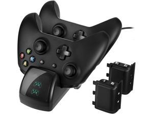 Xbox One Controller Dual Charger Controller Charging Stand Elite Controller Charging Station High Speed Docking for Xbox One / One S / One X with 2 Rechargeable Battery Packs