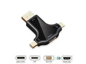 DisplayPort Mini DP USB Type-C to HDMI Adapter 3-in-1 Mini DisplayPort ( Thunderbolt ) Type-C Port to HDMI Converter Compatible with MacBook Pro Macbook Air iPad Pro 2018 Mac Mini DisplayPort Mini DP USB Type-C to HDMI Adapter 3-in-1 Mini DisplayPort ( Thunderbolt ) Type-C Port to HDMI Converter Compatible with MacBook Pro Macbook Air iPad Pro 2018 Mac Mini