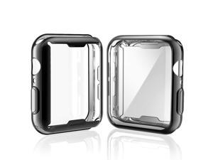 2Pack WERLEO Case for Apple Watch Series 4 Screen Protector 40mm 2018 New iWatch Overall Protective Case TPU HD Black UltraThin Cover for Apple Watch Series 4  1 Black1 Transparent