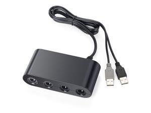 Gamecube Controller Adapter for Nintendo Switch Wii U PC Super Smash Ultimat 4 Ports 2019 Version with Turbo Mode No Driver Needed Provide Best Super Smash Bros Game Switch