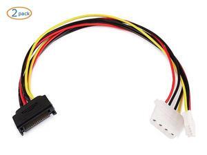 2pcs SATA 15 Pin Male to Dual 4 Pin Molex Female Splitter Power Cable 8 Inch SATA 15 Pin Male to 4 Pin Power Cable 2pcs SATA 15 Pin Male to Dual 4 Pin Molex Female Splitter Power Cable 8 Inch SATA 15 Pin Male to 4 Pin Power Cable