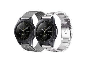 Werleo Compatible Galaxy Watch 46mm Bands / Gear S3 Frontier / Classic Bands Set 2 Pack Stainless Steel Metal + Milanese Loop Mesh Strap Replacement Ticwatch Pro Galaxy Watch 46mm Smartwatch Werleo Compatible Galaxy Watch 46mm Bands / Gear S3 Frontier / Classic Bands Set 2 Pack Stainless Steel Metal + Milanese Loop Mesh Strap Replacement Ticwatch Pro Galaxy Watch 46mm Smartwatch