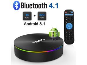 Werleo T95Q Android TV Box Android 8.1 TV Box 4GB RAM 32GB ROM S905X2 Quad-core Cortex-A53 Support 2.4G/5G WiFi/H.265 Decoding/4K Full HD Output HDMI2.0 10/100M/1000M Ethernet/BT 4.1 Smart TV Box