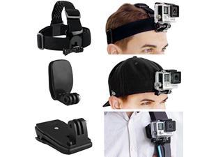 Werleo Head  Backpack Mount Bundle Compatible with GoPro Hero 7 6 5 Black Session Hero 4 Black Silver Hero LCD 3 3 2 1  Head Strap Hat Quick Clip Backpack Clip Mount