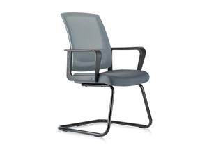 CLATINA Office Guest Chair with Lumbar Support and Mid Back Mesh Space Air Grid Series for Reception Conference Room Gray