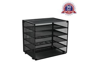 CLATINA 5-Tier Desk File Organizer with Metal Mesh Paper Letter Trays for Home Office CLATINA 5-Tier Desk File Organizer with Metal Mesh Paper Letter Trays for Home Office
