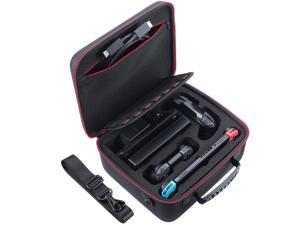 Deluxe Carry Case for Nintendo Switch, Hard Travel Case Fit Nintendo Switch System and Pro Controller
