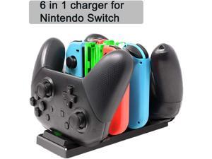 6 In 1 Charger Dock for Nintendo Switch JoyCon Controllers and Pro ConController Charging Dock for Nintendo Switch