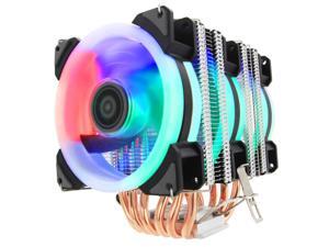CPU Cooler RGB Fans 6 Heatpipes 4 Pin 90mm PC Air Cooler CPU Fan Radiator for Intel & AMD Easy Installation CPU Cooler RGB Fans 6 Heatpipes 4 Pin 90mm PC Air Cooler CPU Fan Radiator for Intel & AMD Easy Installation