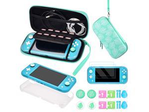 Switch Lite Accessories Kit Accessories Bundle with Carrying Case Protective Cover case 2Pack Tempered Glass Screen Protector 4 Thumb Grips