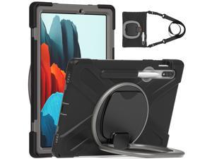 Case for Samsung Galaxy Tab S8 2022  Galaxy Tab S7 11 inch 2020 Model SMX700SM706SMT870SMT875SMT878 Heavy Duty Shockproof Cover with Rotating StandPencil HolderCarrying Strap