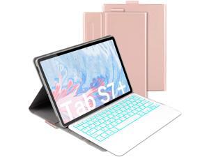 Bluetooth Backlit Keyboard Case for Samsung Galaxy Tab S7 Plus 12.4 inch 2020 Model SM-T970 SM-T975 SM-T976 Wireless Detachabe Keyboard Cover with 7 Color Backlights and Pencil Holder Bluetooth Backlit Keyboard Case for Samsung Galaxy Tab S7 Plus 12.4 inch 2020 Model SM-T970 SM-T975 SM-T976 Wireless Detachabe Keyboard Cover with 7 Color Backlights and Pencil Holder