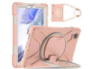 Case for Samsung galaxy Tab A7 Lite 8.7 inch 2021 Model SM-T220 SM-T225, Protective Rugged Cover with Pencil Holder, 360° Swivel Stand, Shoulder Strap for Kids Boys Girls
