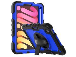 Case for iPad Mini 6th Generation 2021 8.3 Inch, Shockproof cover for iPad Mini 6 with Screen Protector Pencil Holder Kickstand Hand/Shoulder Strap