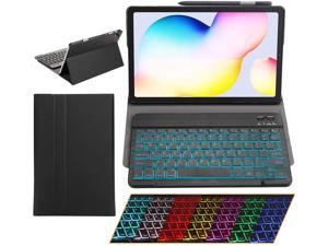 Bluetooth Keyboard Case for Samsung Galaxy Tab A8 10.5 inch 2021 SM-X200 SM-X205, 7 Color Backlights Wireless Keyboard Cover with Pencil Holder