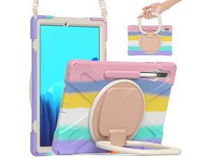 Case for Samsung Galaxy Tab S8 Plus 2022  S7 Plus 124 Inch 2020 SMX800 SMX806 SMT970T975T976 with 360 Degree Rotating Handle Stand Bracket Shockproof Cover with Kickstand  Shoulder Strap