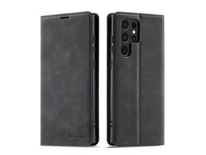 Samsung Galaxy S22 Ultra 5G 68 inch 2022 Case Premium PU Leather Cover TPU Bumper with Card Holder Kickstand Hidden Magnetic Shockproof Flip Wallet Case