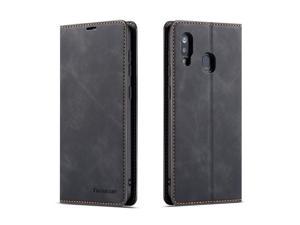 Samsung Galaxy A20  A30 Case Premium PU Leather Cover TPU Bumper with Card Holder Kickstand Hidden Magnetic Shockproof Flip Wallet Case