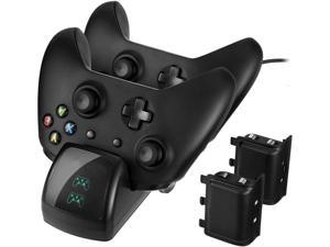 Xbox One Controller Dual ChargerController Charging Stand Elite Controller Charging Station High Speed Docking for Xbox One One S One X with 2 x 400 mAh Rechargeable Battery Packs