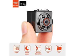 Pocket Mini Hidden Spy Camera HD 1080P 12MP Portable Security Nanny Cam with Night Vision & Motion Detection with16GB SD Card for Home and Office
