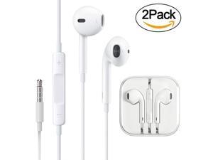2 Pack HeadphonesEarphonesEarbuds35mm Wired Headphones Noise Isolating Earphones with Builtin Microphone  Volume Control Compatible with iPhone iPod iPad SamsungAndroid  MP3 MP4
