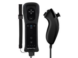 WR02 Wii Remote Plus and Nunchuck Controller with Silicone Case and Wrist Strap- Black(3rd-Party Product) WR02 Wii Remote Plus and Nunchuck Controller with Silicone Case and Wrist Strap- Black(3rd-Party Product)