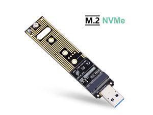 NVME to USB Adapter, M.2 SSD to Type-A Card (No Cable Need), High Performance 10 Gbps USB 3.1 Gen 2 Bridge Chip, Use as Portable SSD, USB to M2 SSD Key M, Support Windows XP / 7/8 / 10, MAC OS NVME to USB Adapter, M.2 SSD to Type-A Card (No Cable Need), High Performance 10 Gbps USB 3.1 Gen 2 Bridge Chip, Use as Portable SSD, USB to M2 SSD Key M, Support Windows XP / 7/8 / 10, MAC OS