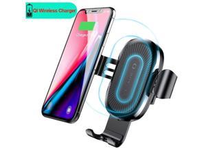Qi Fast Wireless Car Charger Air Vent Phone Holder Car Mount for Samsung Galaxy S9 S8 S7 S7 Edge Note 8 5 and Standard Charge for iPhone XXS MAX XR iPhone 8 8 Plus & All Qi Enabled Devices