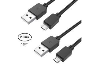 PS4 Controller Charging Cable  2 Pcs 10 ft Micro USB Fast Charging Cord for Sony Playstation 4 PS4 SlimProXbox One SX Controller Micro USB Device