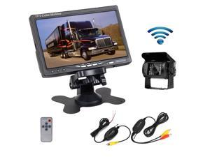 Wireless 7" Monitor Auto Rear View System Parking Reverse Camera Night Vision 