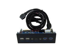 Front Panel USB Hub 5.25 inch USB 3.0 Metal Front Drive Panel 2-Port USB 3.0 2-Port USB 2.0 1- Port Type-C 1-Port HD Audio Output 1-Port Microphone Input (2 USB 3.0 + 2 USB 2.0 Front Panel) Front Panel USB Hub 5.25 inch USB 3.0 Metal Front Drive Panel 2-Port USB 3.0 2-Port USB 2.0 1- Port Type-C 1-Port HD Audio Output 1-Port Microphone Input (2 USB 3.0 + 2 USB 2.0 Front Panel)
