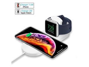 Wireless Charger for Apple Watch, 2-in-1 Charging Pad Stand Compatible for with for iPhone Xs/XS Max/XR/X/ 8/ Plus/Series 4/3/2/1