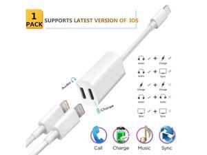 iPhone / 7Plus/ 8 / 8Plus/ X Adapter & Splitter, 2 in 1 Dual Lightning Headphone Jack Audio + Charge Cable Adapter, Compatible for iOS 11 or later, Sync,Music Control,Charge Function at the same time iPhone / 7Plus/ 8 / 8Plus/ X Adapter & Splitter, 2 in 1 Dual Lightning Headphone Jack Audio + Charge Cable Adapter, Compatible for iOS 11 or later, Sync,Music Control,Charge Function at the same time