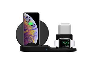 3 in 1 Wireless Charger for Apple iWatch 1 2 3 Generation Charging Station for Airpods Qi Fast Wireless Charger Dock for iPhone XR XS MAX X 8 7 6s Plus Samsung S8 and Other QiEnabled Devices