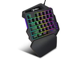 Werleo One-Handed Mechanical Gaming Keyboard Small Gaming Keyboard Feel Wide Hand Rest with 35 Keys RGB LED Colorful Backlight Keypad Black Werleo One-Handed Mechanical Gaming Keyboard Small Gaming Keyboard Feel Wide Hand Rest with 35 Keys RGB LED Colorful Backlight Keypad Black