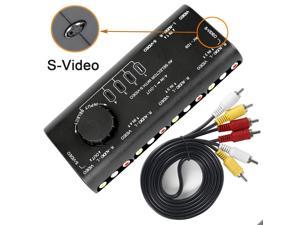 WERLEO AV Switcher 3 RCA and S-Video Switch Box Audio Video Signal 4 in 1 Out 4 Ways Practical Switcher for HDTV LCD DVD STB Game Consoles